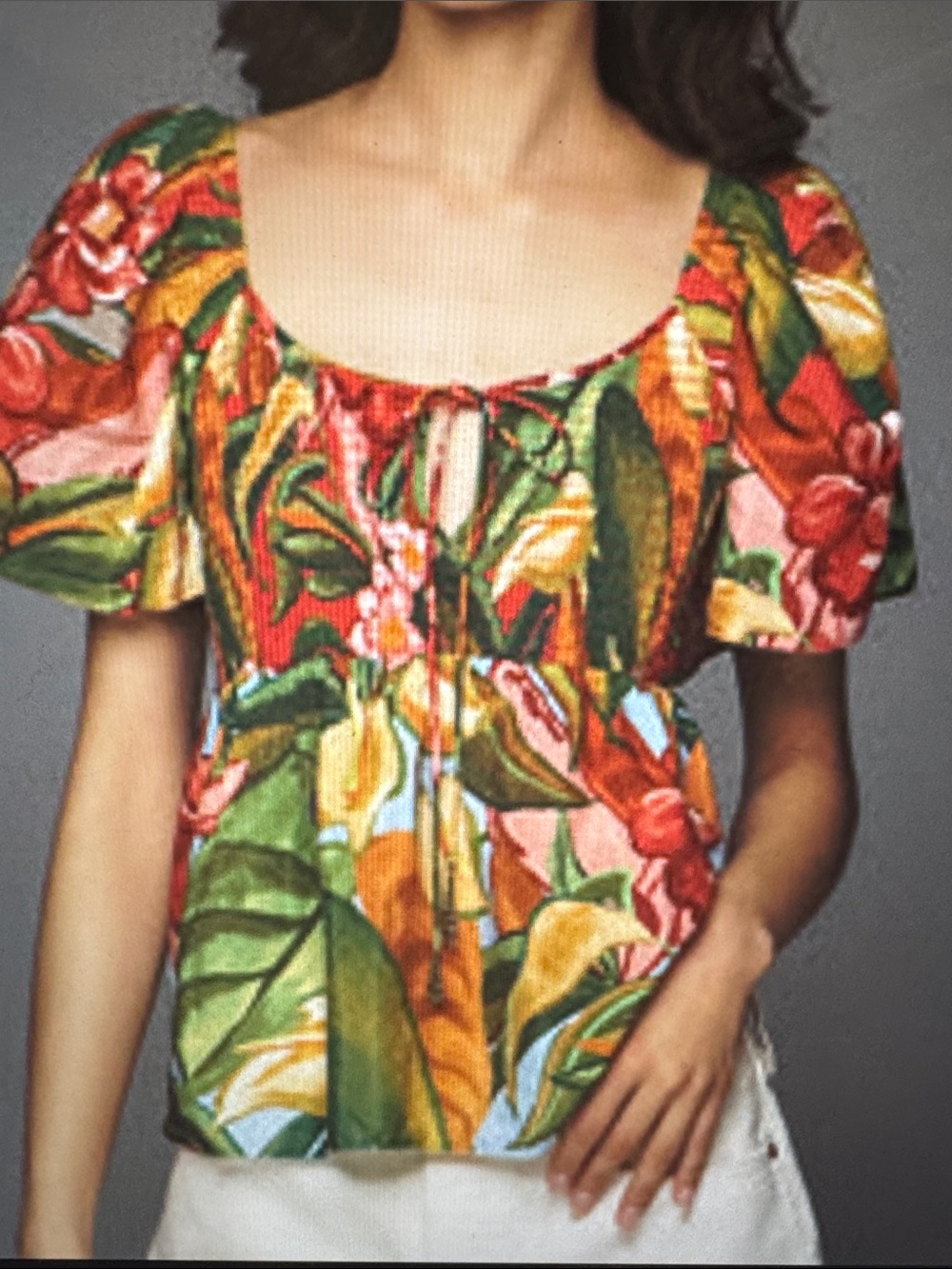 Farm Rio Tie-Front Blouse - Picture 2 of 9